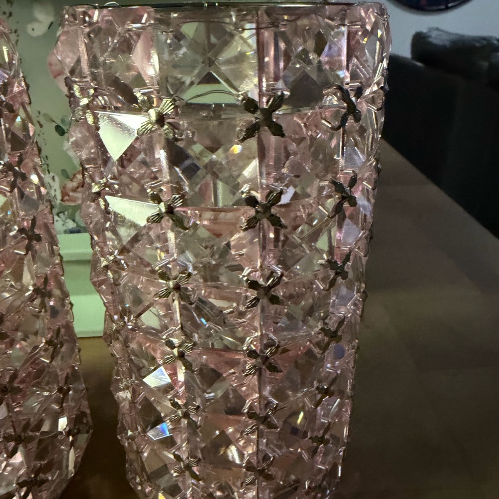 Valerie Parr Hill - Elegant Pink/Silver Crystal Lanterns with Fairy Lights - Picture 3 of 5